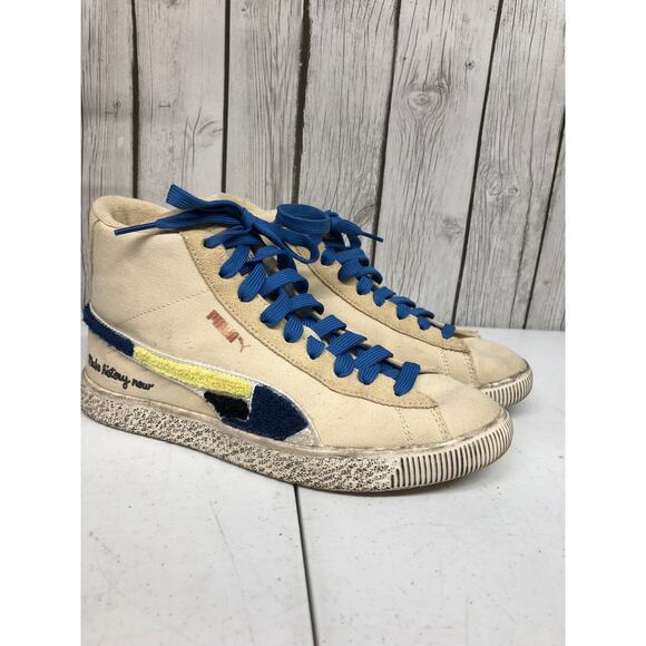 Puma Make History Now Clyde Mid x Black Fives Jr Sneaker Creme Brulee Size 6C - Picture 1 of 6